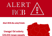 Od 20 marca nowe obostrzenia – Alert RCB Alert RCB