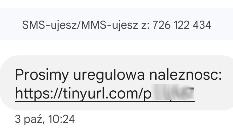 SMS dotyczący prośby o uregulowanie należności / mat. własny SMS dotyczący prośby o uregulowanie należności / mat. własny