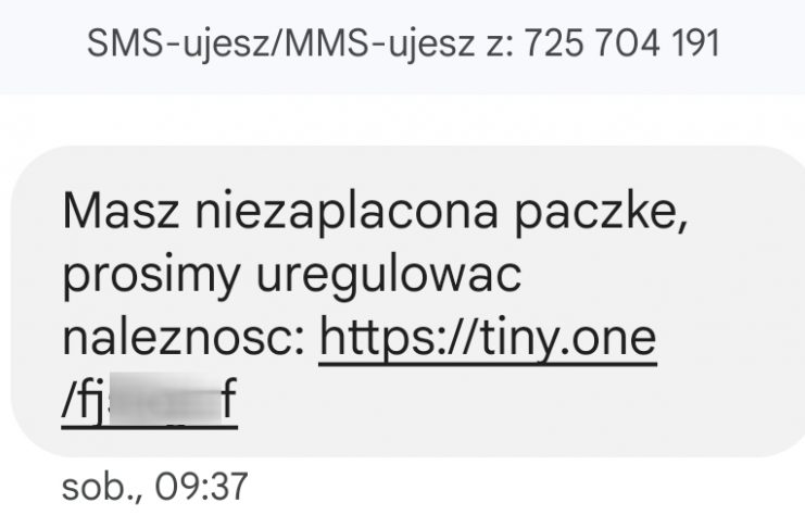 SMS dotyczący prośby o uregulowanie należności / mat. własny SMS dotyczący prośby o uregulowanie należności / mat. własny
