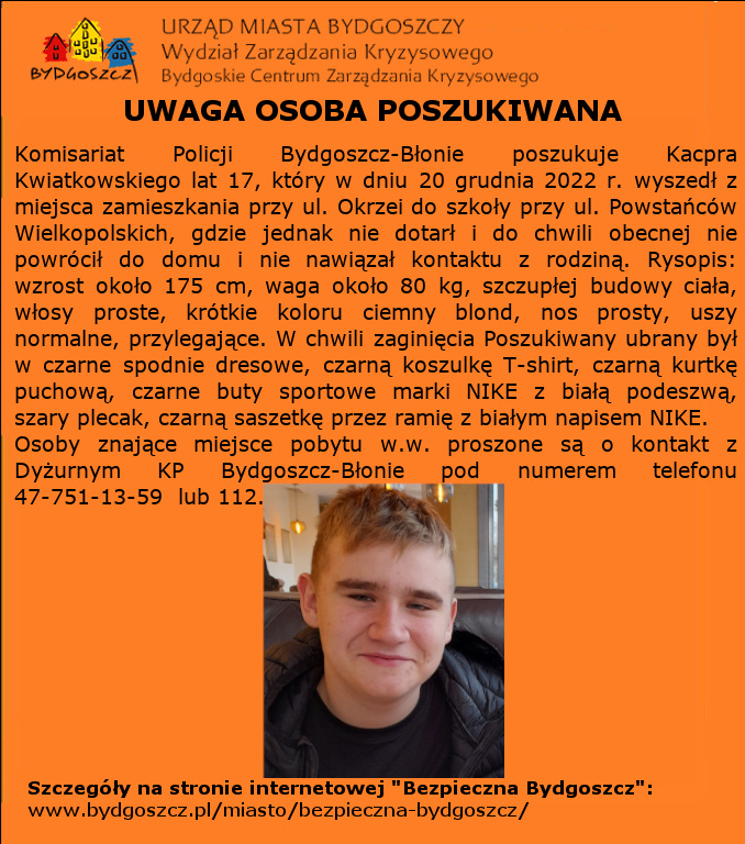 Poszukiwania Kacpra z Błonia / fot. BCZK