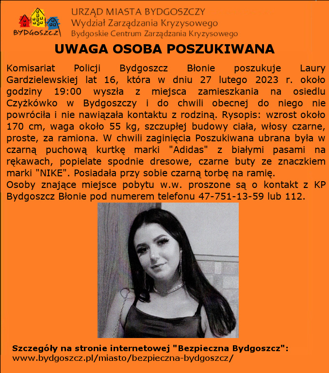 Poszukiwana Laura Gardzielewska 1